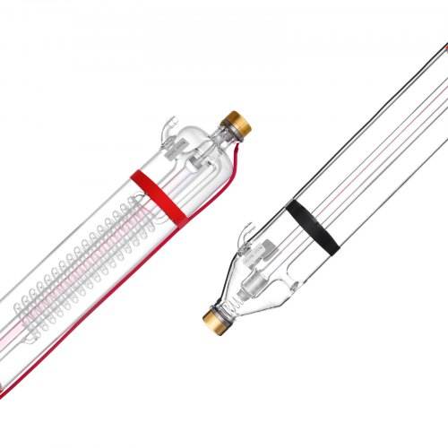 VEVOR 130 W CO2-Laserröhre, 1650 mm Länge, 80 mm Durchmesser, Borosilikatglas-Laserschneidröhre mit Metallkopf, 10.000-Stunden-Kabel vorverdrahtet