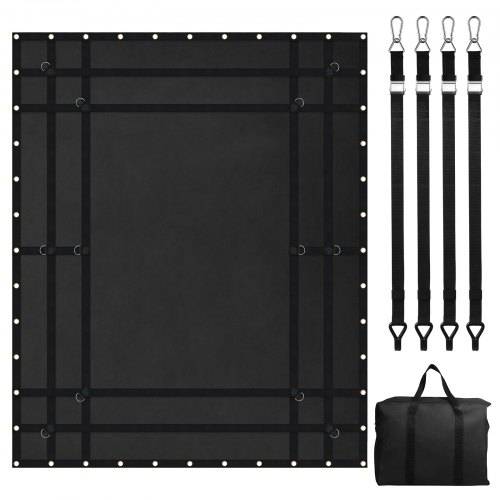 VEVOR Ladungsnetz, 243,8 x 206,4 cm, robustes LKW-Ladungsnetz für die Ladefläche, 4 verstellbare Gurte mit Karabinern und gummibeschichteten Haken