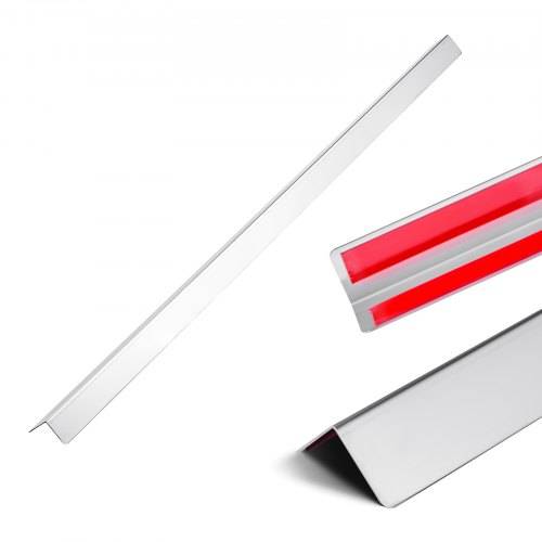 VEVOR Kantenschutz für Wand, 38 x 38 x 1217 mm, 10er-Pack Winkelprofil, Eckenschutz aus Edelstahl, Wandschutz, mit 3M Klebeband
