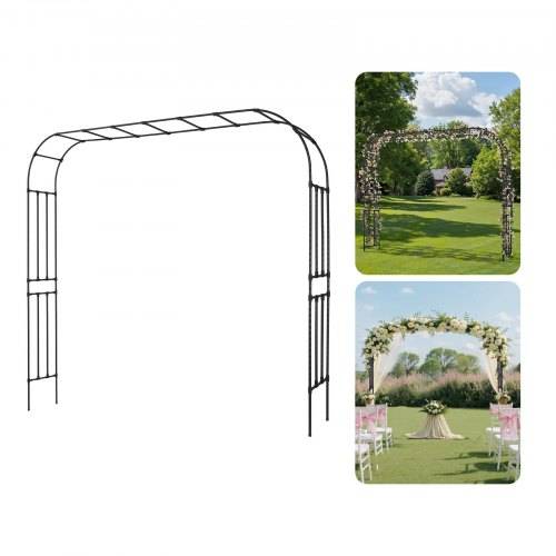 VEVOR Gartenbogen, 2400x3200x400 mm Rosenbogen, Rankhilfe, Kletterhilfe, Metallbogen, stabiler Rosenspalier für den Au_enbereich mit Pfählen, ideal
