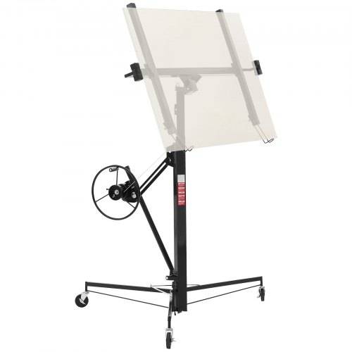 VEVOR Plattenheber bis max. 68 kg, 3353 mm Höhe, Gipskartonheber mit verstellbarem Teleskoparm, Rigipsplatten, Trockenbau-Heber, Panelheber