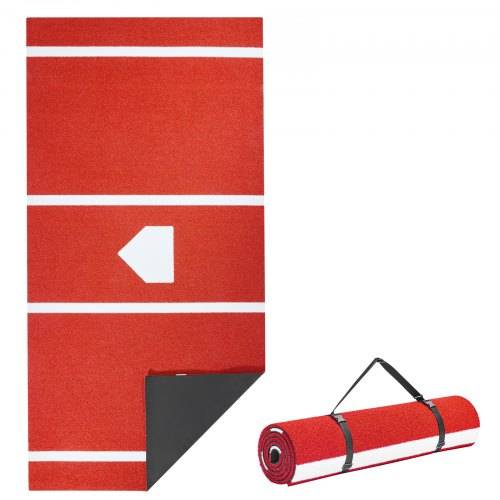 VEVOR Baseball-Schlagmatte Trainingsmatte (300 x 116 cm) Trainingspad Schlagkäfigmatte, Baseballmatte mit Home Plate & Anti-Fade-Rasen, tragbare Tra
