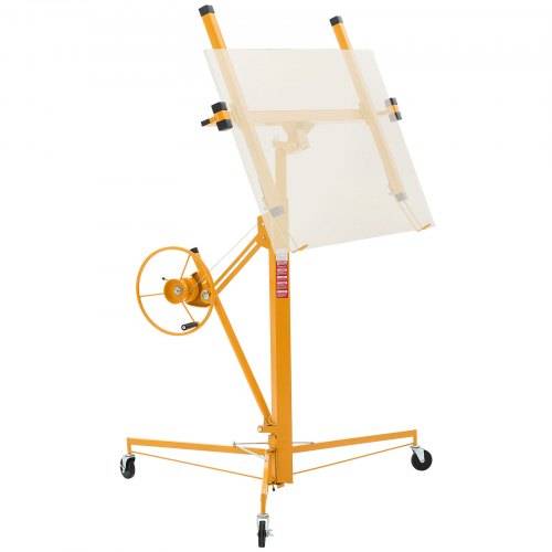 VEVOR Plattenheber bis max. 68 kg, 3353 mm Höhe, Gipskartonheber mit verstellbarem Teleskoparm, Rigipsplatten, Trockenbau-Heber, Panelheber