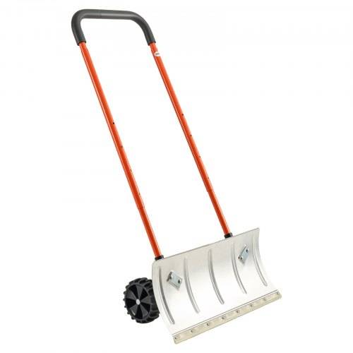 VEVOR Schneeschaufel auf Rädern, 61 cm, Schneeschieber mit bidirektionaler Klinge, 90° verstellbarer Griff, Schneeräumer aus Metall, Schneeräumen