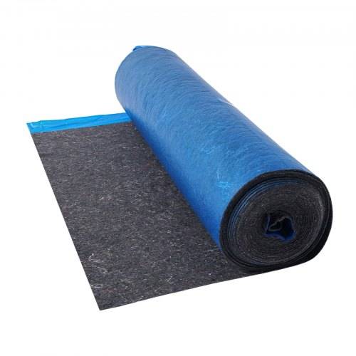 VEVOR Trittschalldämmung, 9,3 m², 3 mm dicke Laminatbodenunterlage mit angebrachter Dampfsperre, Faser + PE-Folie, Schalldämmung & Geräuschreduzie