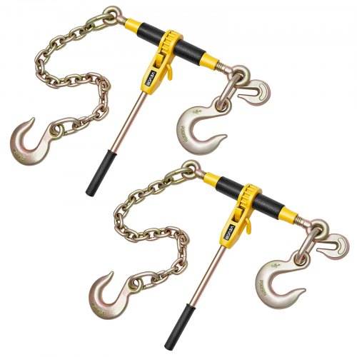 VEVOR Ratschenspanner mit Zurrketten G80 10 mm x 62 cm, 2er-Set, Tragkraft 4173 kg, Transportkettenbefestigungen Kompatibel mit Ketten 10-12,7 mm