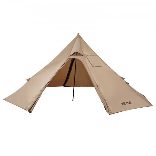 VEVOR Tipi Zelt für 2 Personen, tragbares Winterzelt mit Ofenanschluss, Campingzelte aus Segeltuch, leichte 4-Jahreszeiten-Schutzzelte, Firstzelt