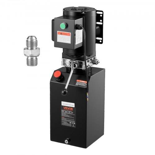 VEVOR Hydraulikpumpe Hydraulikaggregate AC 220 V, 15 Qt einfachwirkende Hydraulikeinheit, 6,3 L/min _lfluss, max. Förderdruck 22 MPa für Muldenkippe