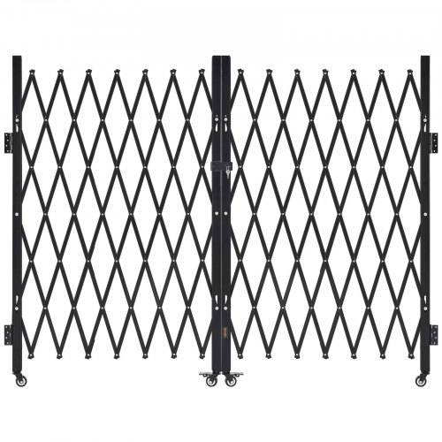 VEVOR Sicherheitstor abschlie_bar, doppelt klappbares Scherentor mit 360°-Lenkrollen, einziehbare Stahltore Outdoor, für Eingangssicherheit Garage