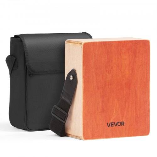 VEVOR Cajon, Kistentrommel, mit internen Gitarrensaiten, leichte Percussion-Box aus Holz, tragbares Trommelinstrument mit Reisetasche