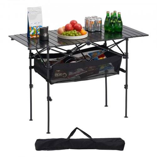 VEVOR Klapptisch Buffettisch tragbarer Allzwecktisch 120 cm, rechteckiger Aluminiumtisch (für 4-6 Personen) mit verstellbarer Höhe & Tragetasche, Ga