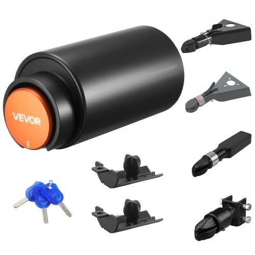 VEVOR Anhängerschloss, kompatibel mit 50,6 mm und 58,7 mm Kupplungen, Diebstahlsicherung mit 3 Schlüsseln, korrosionsbeständig, Sicherheitsschloss