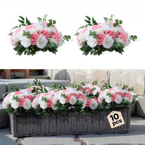 VEVOR Kunstblumen, 10 Stück, 45,7 cm Durchmesser, Seidenrosen, künstliche Blumenkugeln, Tischdekoration für Hochzeiten, Rosenarrangements für Hoch