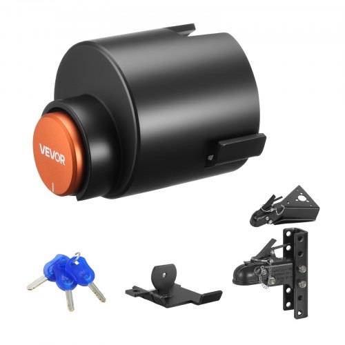 VEVOR Anhängerschloss, kompatibel mit 58,7 mm Kugelkupplungen, Anhängerkupplungsschloss mit 3 Schlüsseln, korrosionsbeständig, Diebstahlschutz, Si
