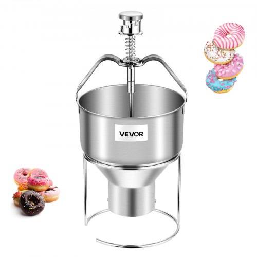 VEVOR Donut-Teigspender manueller Donut-Trichter mit gro_er Kapazität (2,4 L), kommerzieller Teigspender aus Edelstahl 304 und mit