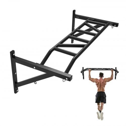 VEVOR Klimmzugstange Pull up Bar zur Wandmontage, 127 cm breite, multifunktionale Oberkörper-Trainingsstangen aus Stahl mit Aufhängern, Klimmzug-Tra