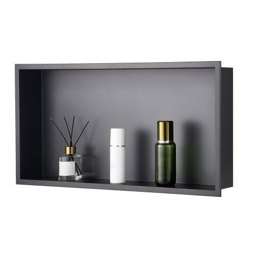 VEVOR Duschnische, 10,16x33,02x63,5 cm gro_e Wandnische, Seifen- und Shampoo-Aufbewahrungsorganizer aus Edelstahl, langlebig und einfach zu