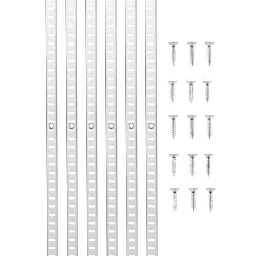 VEVOR Regalpilaster, 923 mm, 6er-Pack, verstellbare Regalhalterungen aus Stahl, Einsteck-Pilasterleisten-Standards mit 24 Schrauben, geeignet für
