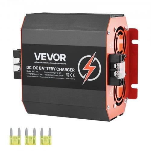 VEVOR 12 V 30 A DC/DC-Batterieladegerät, 375 W, Ladegerät für Blei-Säure-, Lithium-, AGM-, GEL- & Nassbatterien, intelligentes mehrstufiges Laden