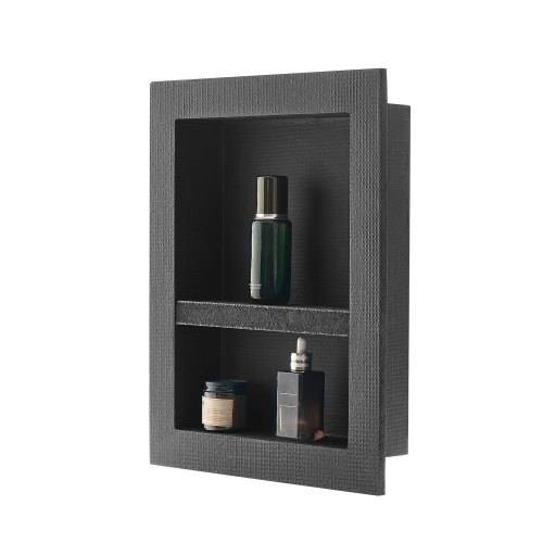 VEVOR Duschnische, 10,16x40,64x50,8 cm, Wandnische mit beweglichem Trennregal, Seifen- & Shampoo-Aufbewahrungs-Organizer, rechtwinklige Ecken