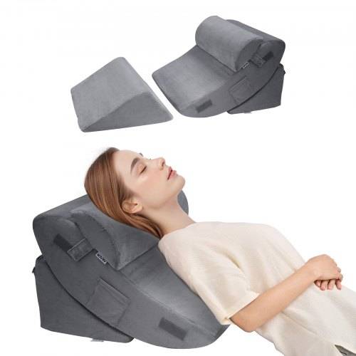 VEVOR Orthopädisches Bett Keilkissen, 4-teilig, Unterstützung für Bein, Nacken & Schulter, gegen Rückenschmerzen, Sodbrennen, Schnarchlinderung,