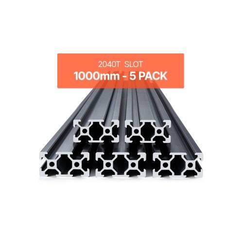 VEVOR 5er Set Aluprofil 1000 mm T-Nut 2040 Aluminium-Strangpressprofil, eloxierte Linearschiene nach europäischem Standard, Nutenprofil für 3D-Druck