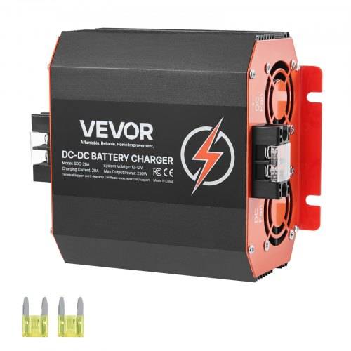 VEVOR 12 V 20 A DC/DC-Ladegerät, 250 W, Ideal für Blei-Säure-, Lithium-, AGM-, GEL- und Nassbatterien, intelligentes mehrstufiges Laden, für Wohnm