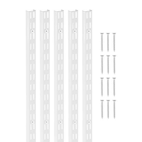 VEVOR Regalpilaster, 1536 mm, 5er-Pack, aufrechtes Wandregalsystem, Hochleistungs-Stützsystem mit zwei Schlitzen, 25 Schrauben, geeignet für die Org