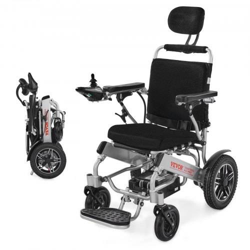 VEVOR Rollstuhl Elektrisch Faltbar, medizinischer Roller bis 136 kg, Elektrorollstuhl mit verstellbarer Rückenlehne, 21 km Reichweite, für Senioren