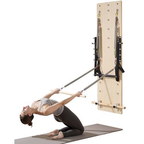 VEVOR Pilates Reformer Maschine zur Wandmontage, Pilates-Sprungbrett aus Ahornholz, Trainingsgerät mit Widerstandsfedern Yoga-Fitnesstrainer für Fle