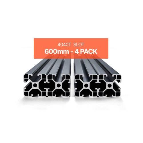 VEVOR 4er Set 600 mm T-Nut 4040 Aluminium-Strangpressprofil, eloxierte Linearschiene nach europäischem Standard, Nutenprofil für 3D-Drucker, CNC-Mas