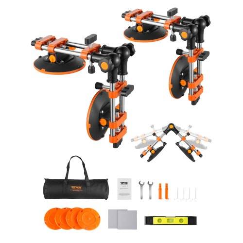 VEVOR Nahtsetzer, 2er-Pack Granit-Nahtverbinder mit 152 mm Vakuum-Saugnäpfen, Steinsetzer zum Verbinden & Nivellieren von Fugen, 90°-120° verstellb