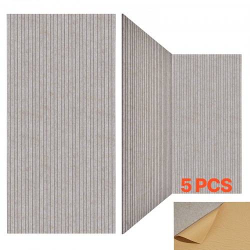 VEVOR 5er-Pack Akustikplatten mit Selbstklebeband, 1200x600x10 m schalldichte Schaumstoffplatten, Akustik Wandpaneele aus Polyesterfaser, für