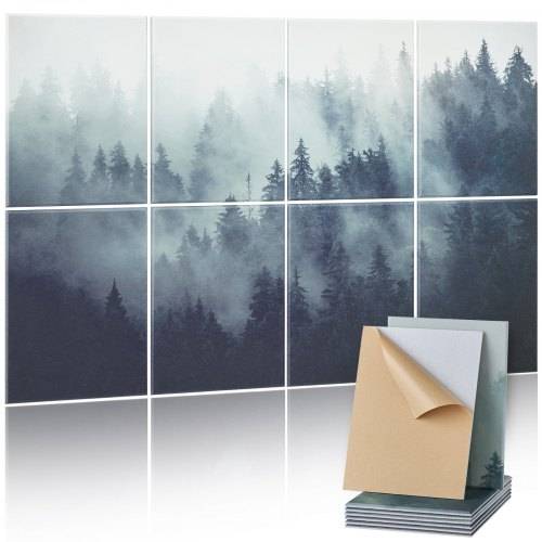 VEVOR 8er-Pack Akustikpaneele, 1200x800x10 mm, Akustik Wandpaneele, selbstklebende, schalldämpfende & absorbierende Platten für Zuhause, Büro, Stud