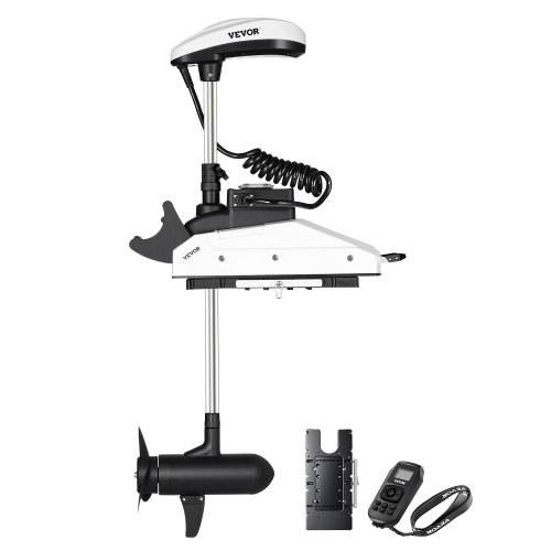 VEVOR Elektro Au_enborder, 12 V, 25 kg Schub mit GPS, 10-Gang-Bugmontage, Salzwasser-Bootsmotor mit Fernbedienung und LCD-Batterieanzeige, für