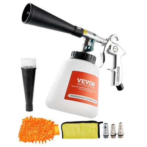 VEVOR Druckluft Reinigungspistole, 6_9,2 Bar Hochdruck-Luftblaspistole mit 2 Düsen & 1-L-Flüssigkeitsflasche, Waschpistole, Autoreinigungspistole,