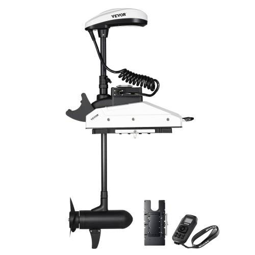 VEVOR Elektro Au_enborder, 25 kg Schub mit GPS, 10-Gang-Bugmontage-Salzwasser-Bootsmotor, Trolling Motor mit Fernbedienung und LCD-Batterieanzeige