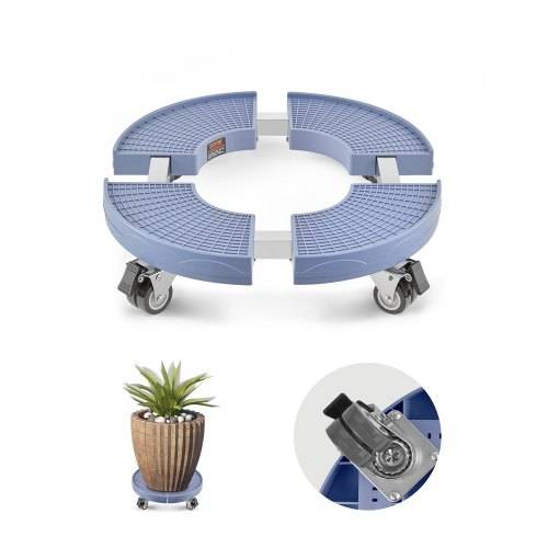 VEVOR Mülltonnenwagen mit 4 feststellbaren Rädern, Tragkraft 181,4 kg, Abfalleimer Dolly, 380-580 mm verstellbar, robuster Fasswagen, Pflanzenwagen