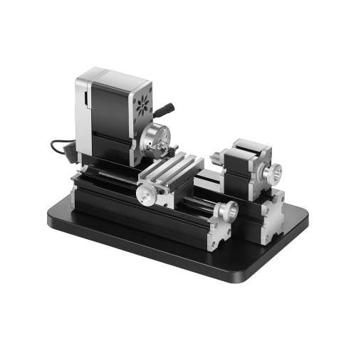 VEVOR Mini-Drehmaschine aus Metall 70x130 mm, Fräsmaschine 20000 U/min, 36 W Hochleistungsmotor, 3-Backenfutter, didaktische Metalldrehmaschine mit
