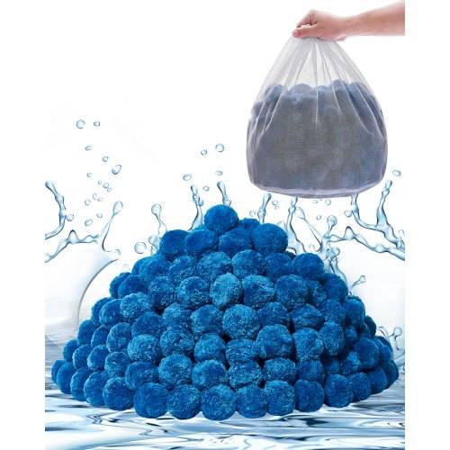 VEVOR Filter Balls für Sandfilter, 1,83 kg, Filterbälle ersetzen Pool-Filtersand, wiederverwendbares blaues Filtermedium aus Polyesterfaser mit Wasc