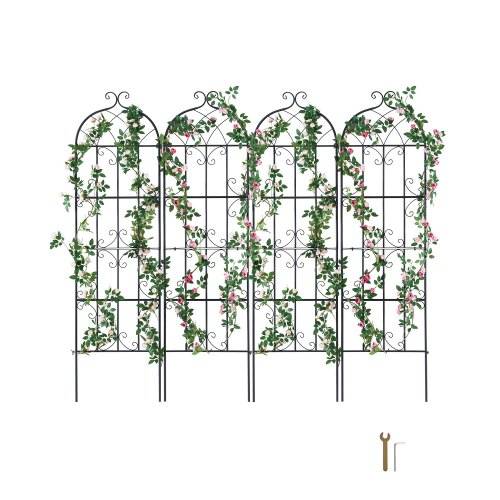 VEVOR Rankhilfe für Kletterpflanzen, 51x180cm, 4er-Set rostfreies Metallspalier für Gartenblumen, Rankgitter für Rosen, Kletterhilfe, Gurkenstütze