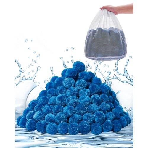 VEVOR Filter Balls für Sandfilter, 1,42 kg, Filterbälle ersetzen Pool-Filtersand, wiederverwendbares blaues Filtermedium aus Polyesterfaser mit Wasc