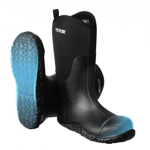 VEVOR Gummistiefel mit Stahlkappe, Schutzschuhe, wasserdichte Regen-Angelstiefel, rutschfeste Arbeitsschuhe für den Au_enbereich, leicht und