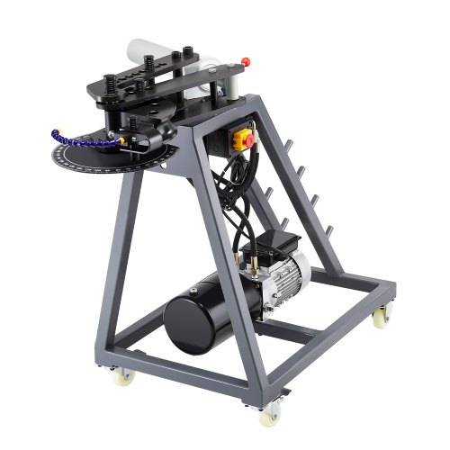 VEVOR Elektrische Rohrbiegemaschine, 750 W Rohrbieger mit 6 L Hydraulikzylinder, Rohrbiegegerät mit Rollen, 3 Matrizen & 180° max. Biegewinkel, geei