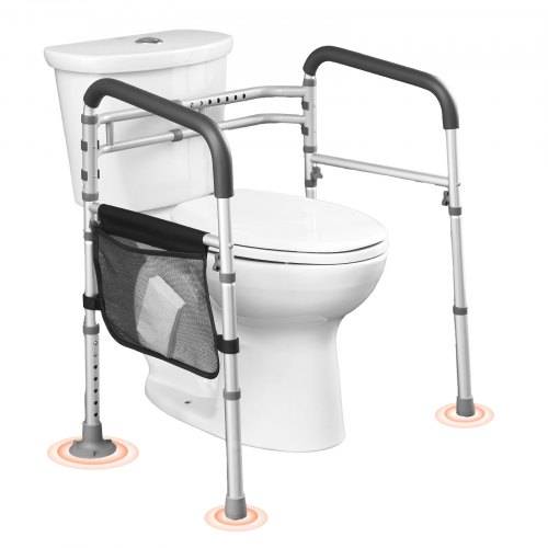 VEVOR Toiletten Sicherheitsgeländer Aufstehhilfe Toilette 136 kg Toilettensitz mit rutschfesten Griffen, Toilettenhandläufe mit verstärktem Alumini