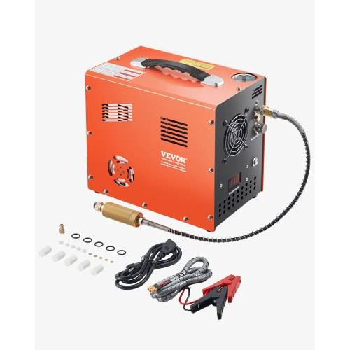 VEVOR PCP-Luftkompressor, 4500 PSI/30 MPa PCP-Luftgewehrkompressor mit eingebautem Konverter & Lüfterkühlsystem, Auto-Stopp DC12 V/AC230 V Paintball