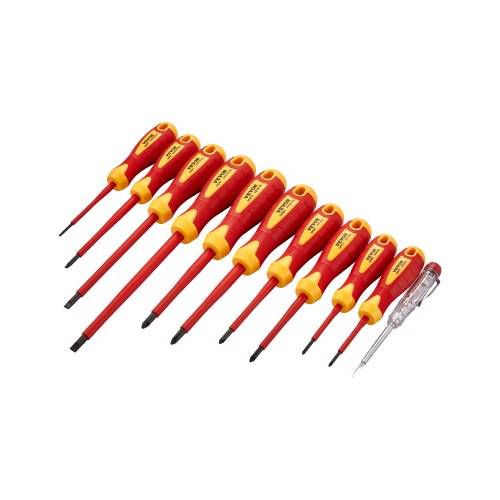 VEVOR isolierter Schraubenziehersatz 11-tlg. Profi elektrischer Schraubendrehersatz, isolierter Elektriker-Werkzeugsatz, mit magnetischen