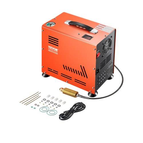 VEVOR PCP-Luftkompressor, 800 W Doppelzylinder-PCP-Luftgewehrkompressor 310 bar/30 MPa mit eingebautem Lüfterkühlsystem, Auto-Stopp | _lfreier Paint