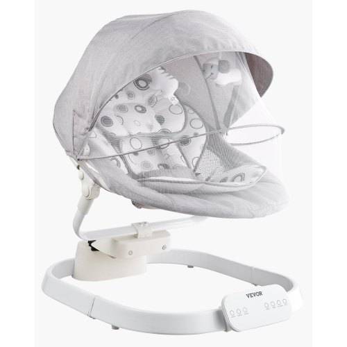 VEVOR Babyschaukel, Babywippe mit 3 Geschwindigkeiten & 3 Sitzpositionen, IMD-Touchpanel, Fernbedienung, Bluetooth & 10 voreingestellten Liedern