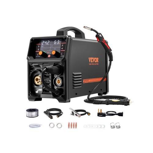 VEVOR Pro MIG-Schwei_gerät, 250 Ampere Pluse MIG-Schwei_er, 5-in-1 Synergie-Welder Gasloses MIG, Gas-MIG, MMA, Lift-TIG, MIG Pluse mit